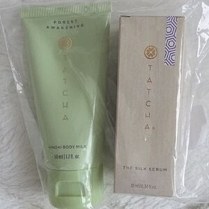 Tatcha Forest Awakening Hinoki Body Milk & Silk Serum Duo - Light Green & Beige